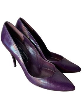 STUART WEITZMAN MR SEYMOUR Purple Stiletto Heels Pumps Leather Sole Spain Size 9